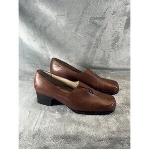 Strictly Comfort Shoes Women's 7M Brown Leather Heels Casual Work Dress Shoes